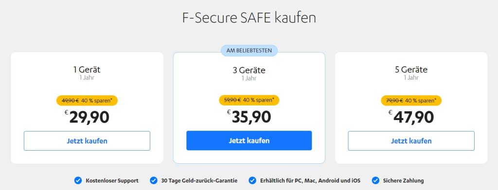 F secure Preise